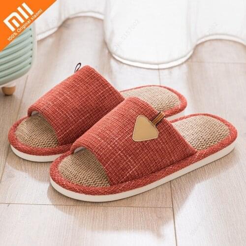 Xiaomi Women Indoor Slippers Breathable Cotton Linen Spring Shoes Couples Home Floor Slides Female Male House Slipper