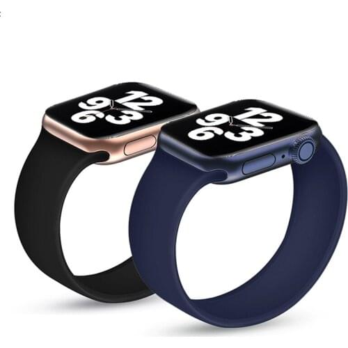 Solo Loop Strap For Apple Watch Series 5 6 SE 40mm 44mm Elastic Belt Silicone Sport Bracelet For iWatch serie 4/3/2/1 42mm 38mm