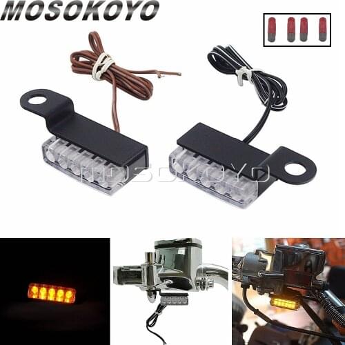 Universal Motorcycle Mini LED Turn Signal Blinker Light LED Flashing Indicators for Harley Cafe Racer Honda Bobber Triumph XS650