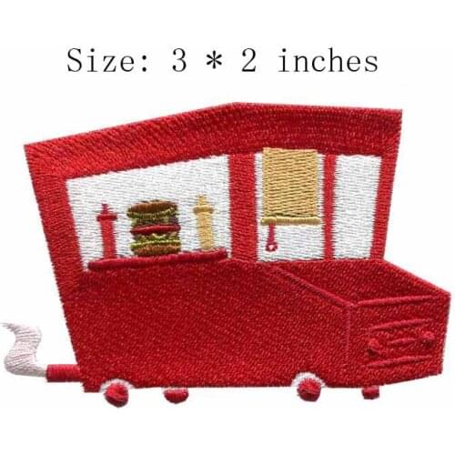 Wheels On Meals 3.0"wide embroidery patch for food/convenience/mobility