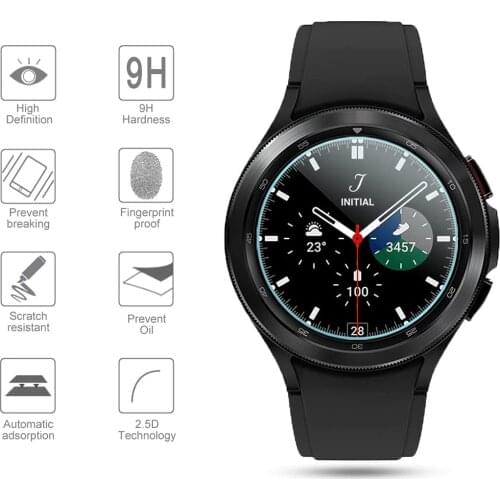 4Pcs Tempered Glass Film For Samsung Galaxy Watch 4 40mm 44mm Watch4 Classic 42mm 46mm HD Clear Full Screen Protector Film