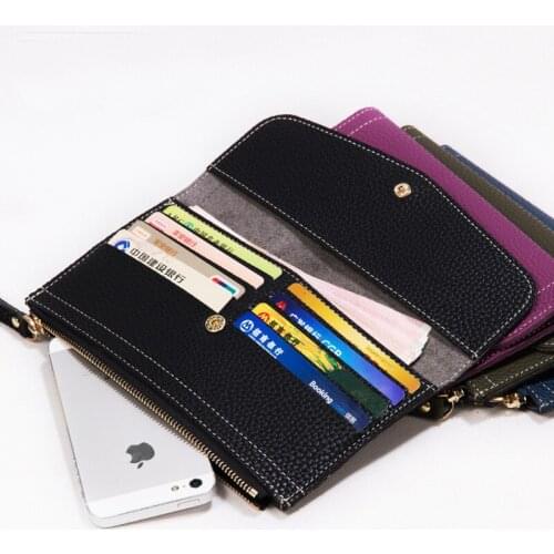 Women clutch bag mobile phone bag lychee pattern female wallet card holder thin wallet and purse female long wallet handbag