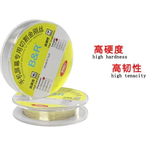 0.08 0.1MM 100M Alloy Steel Molybdenum Cutting Line LCD Screen Separation Diamond Wire Mobile Phone Repair Tools
