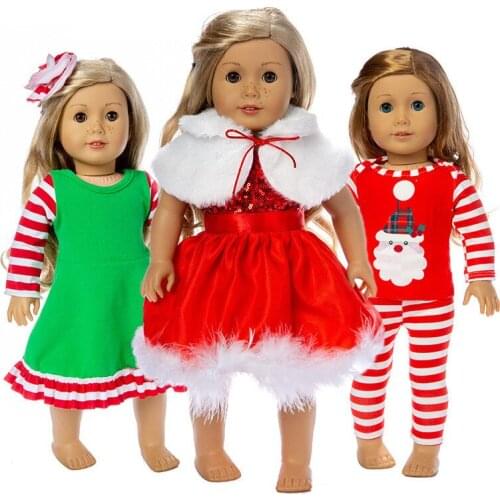 2021 Doll Christmas Series Clothes Fit 18 Inch American&43 Cm Baby New Born Doll Generation ChristmasGirl`S Toy