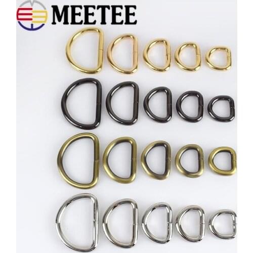 30pcs Metal O Dee D Ring13-50mm Bag Strap Buckles Handbag Purse Belt Clasp Backpacks DIY Leather Craft