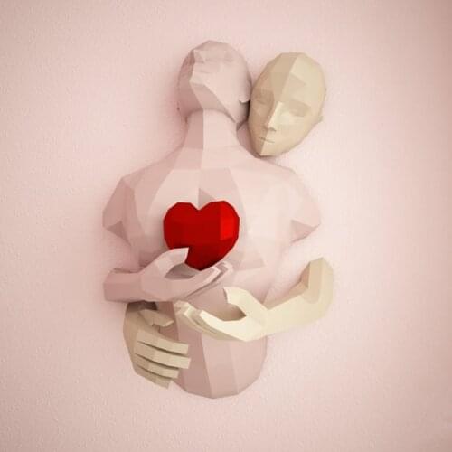 70cm Delivered Love Papercraft DIY 3D Model Paper Sculpture Low Poly Pepakura Paper Model Home TV Wall Decoration Art Props Toys