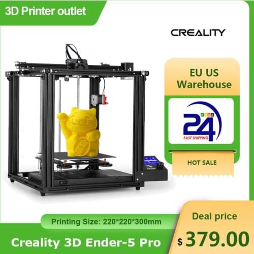 Creality 3D Ender-5 Pro High Precision 3D Printer DIY Kit with Upgrade Silent Motherboard PTFE Tubing Metal Extruder 220*220*300