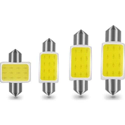 4pcs Festoon C5W Interior Light 31/36/39/41mm LED Car Bulb 12SMD COB Auto Reading Dome Light License Plate Light white 12V