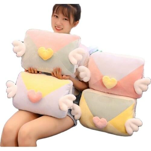 45cm heart angel hand warmer pillow plush toy envelope cushion home decor super soft high quality birthday Xmas gift for kids