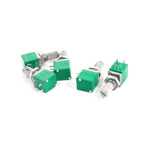 5Pcs Single Linear 10K ohm 5 Pins Carbon Composition Potentiometers
