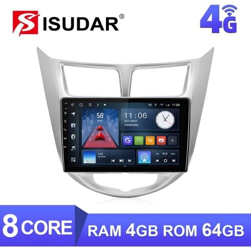 ISUDAR V57S Android Autoradio For Hyundai/Solaris/Verna 2010-2016 Car Multimedia Player Stereo System Voice Control FM No 2 Din