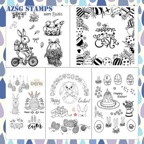 AZSG Happy Easter Blessing Clear Stamps NEW 2021 For DIY Scrapbooking/Card Making/Album Decorative Silicone Stamp Crafts