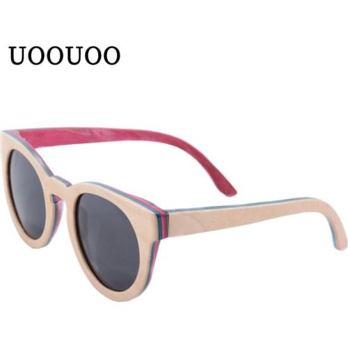 UOOUOO Wooden polarized sunglasses women bamboo color lens sun glasses men skateboard wood eyeglasses hand made fishing glasses