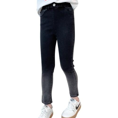 Jeans Girl Patchwork Girl Jeans Kids Spring Autumn Jeans For Children Casual Style Clothes For Girls 6 8 10 12 14