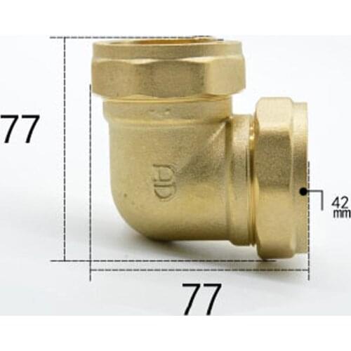 Fit Tube OD 42mm Brass Compression Fitting Union Elbow Connector Water Gas Fuel