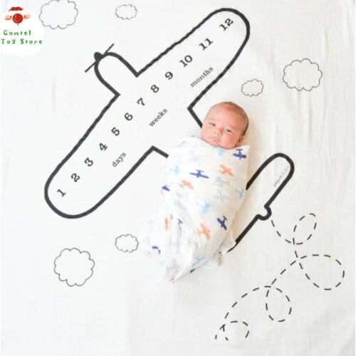 Newborn Baby Monthly Milestone Blanket Manta Photo Background Cloth Diaper Photography Accessories Accept Customization