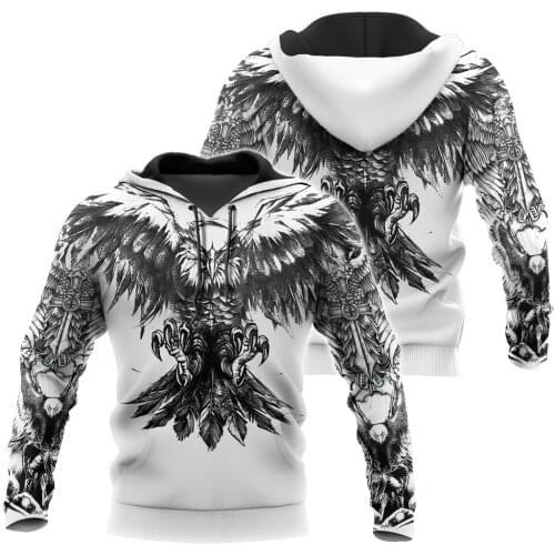Eagle Tattoo Art 3D All Over Printed Unisex Gothic Hoodie Men Sweatshirt Streetwear Zip Pullover Casual Jacket Tracksuit-77