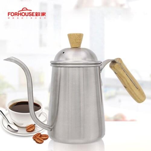 650ml 304 Stainless Steel Gooseneck Drip Coffee Pot Pour Over Coffee Kettle Hand Drip Tea Pot Office