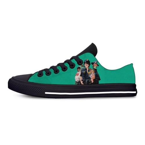 Gorillaz Rock Band ChakaKhan Noodle Murdoc Russel Casual Canvas Shoes Low Top Lightweight Breathable 3D Print Men women Sneakers