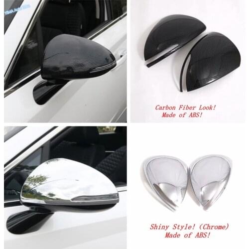 Mirror Covers Caps Rearview Mirror Case Cover Trim For Hyundai Sonata 10th 2020 2021 Carbon Fiber Look Chrome ABS Exterior