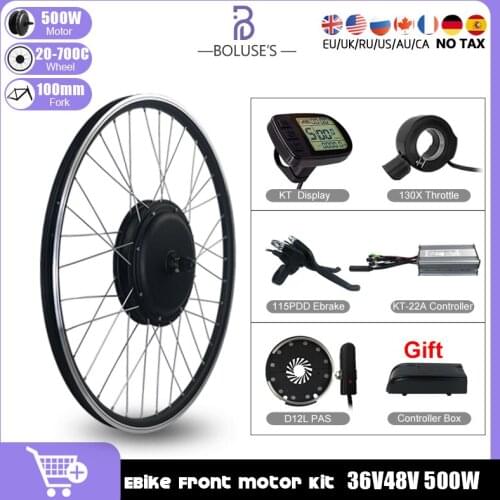 36V48V 500W MTB EBike Conversion Kit eBike Brushless Front Hub Motor Wheel For Electric Bicycle Bike Conversion Kit With LCD