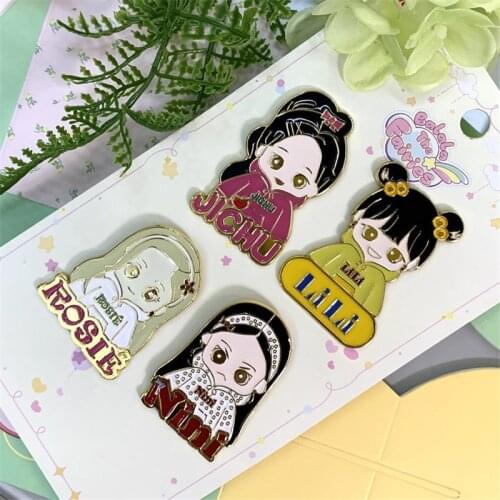 Kpop Cartoon Black BP The Metal Pin Badge Alloy Brooch Denim Coat Hat Bag Decorations Accessory