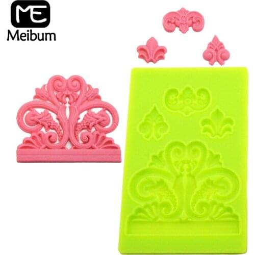 Meibum European 3D Relief Fondant Cake Mold Art Pattern Paste Sugar Craft Pastry Decorate Mould Chocolate Candy Baking Pan