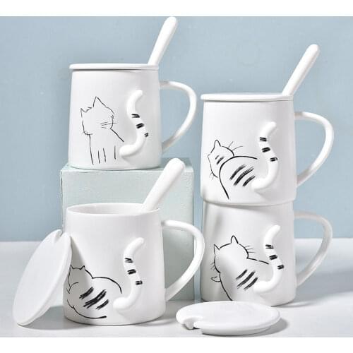 Kawaii Mugs Coffee Cup Funny Coffee Cups Milk Tea Cup Creative 3D Cute Cat Design Cartoon Ceramics Drinkware Gifts