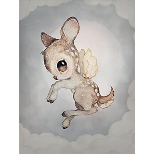 Rabbit Boy And Girls Cartoon Angel DIY 11CT Embroidery Cross Stitch Kits Craft Needlework Set Cotton Thread Design