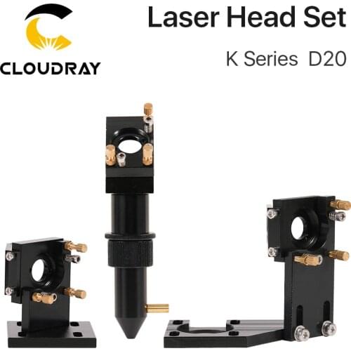 Cloudray CO2 Laser Head Set K Series D12 18 20 Lens 50.8mm Focal Matte Black for 2030 4060 K40 Laser Engraving Cutting Machine