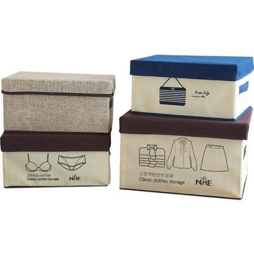 Non-Woven Clothing Storage Boxes Canvas Make Up Brush Cosmetic Stationery Book And Magazine Storage Basket Kid Toy Storage Box