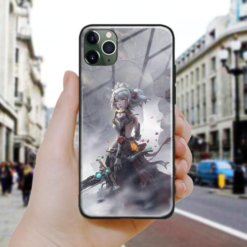 Noelle Genshin Impact fanart Soft Silicone Glass Phone Case Cover Shell For iPhone SE 6 6s 7 8 Plus X XR XS 11 12 Mini Pro Max