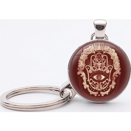 New Hamsa hand keychains Jewelry Star of David Israel Pendant key chains key rings Gift Amulet Charm Hamsa Hand Keyholder