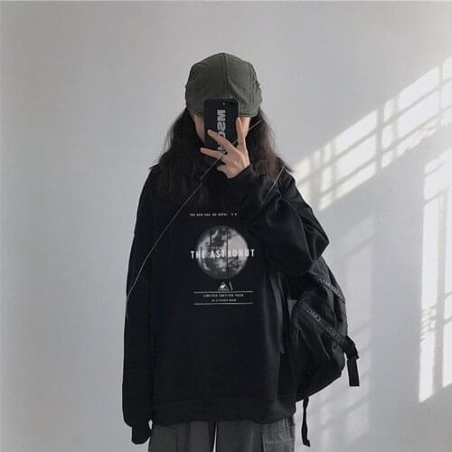 Autumn 2020 new Korean style loose and thin hooded sweater women all-match thin coat long-sleeved wind blouse trend tops Y2K