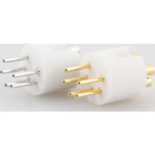 Viborg LP107G LP107R Pure Copper male DIN phono plug DIN Economy 5 PIN Male Plug DIY turntable tonearm cable connector 1PC