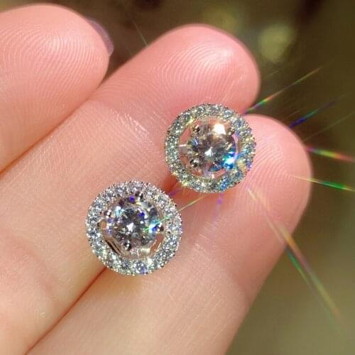 Piercing Aesthetic Earrings For Women Shiny Crystal Womens Gold Color Earing Accessories Female Jewelry Wedding Jewellry E836-M