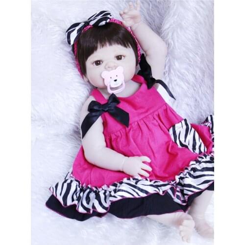 Full silicone reborn baby dolls 57cm newborn baby girl fashion dolls gift for child Bebes reborn corpo de silicone inteiro