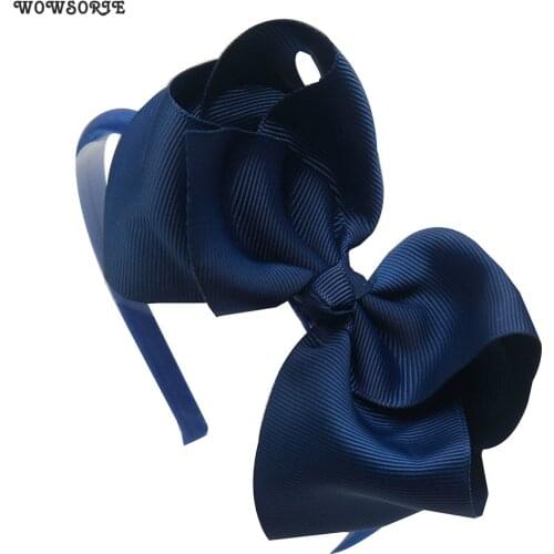 2021 Children Grosgrain Ribbon Hairband Boutique Layers 4inch Bow Headband Hair Band For Toddler Girl Hair Accessories