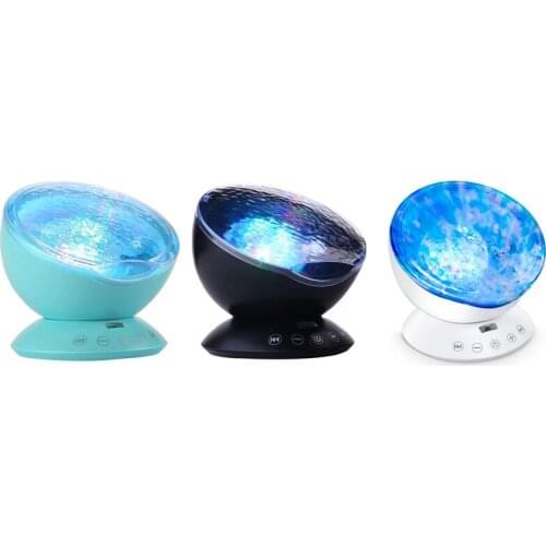 Night Light Projector,Ocean Wave Sound Machine With Soothing Nature Noise Color Changing Wave Light For Kids Bedroom