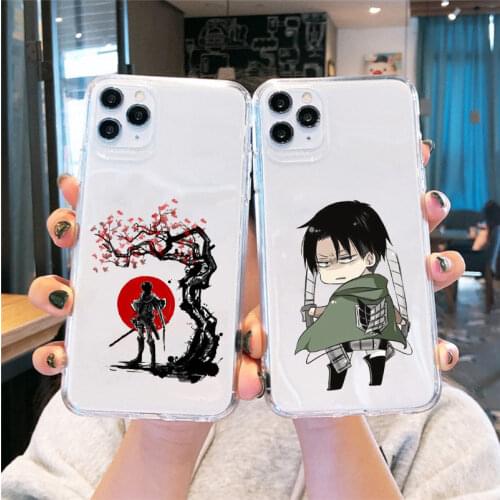 JAMULAR Japan Anime Attack On Titan Clear Phone Case For iPhone 12 11Pro X XS MAX XR SE2 7 8 6Plus Soft Silicone Cover TPU Coque