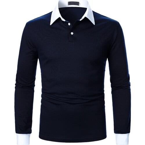 High Quality Polo Shirt Solid Color Casual Business Formal Polo Shirts Mens Long Sleeve Polo Shirt 2021 New Arrival Poloshirt