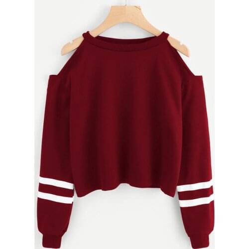 Harajuku Hoodies For Girls Casual Solid Women Off Shoulder Long Sleeve Blouse Sweatshirt Pullover Casual Tops Shirt свитшот