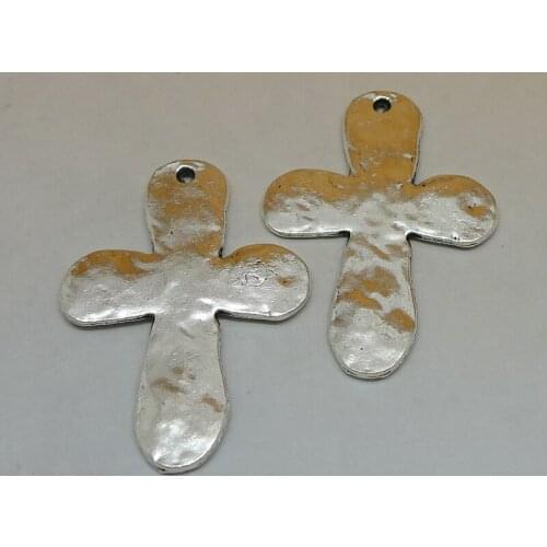 RONGQING Unique Hammer Cross Pendant 50pcs/lot Wholesale 39x28mm Jesus Protection Jewelry Charms for Handmade