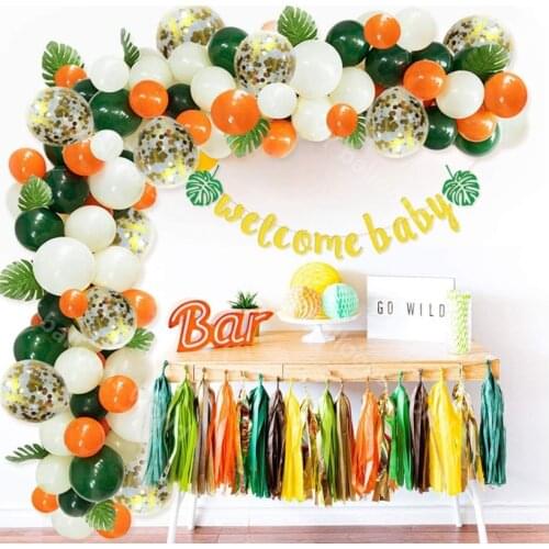 Hallooween Global Balloon Arch Garland Kit Dark Green Orange Balloon Garland Birthday Baby Shower Birthday Wedding Party Decor