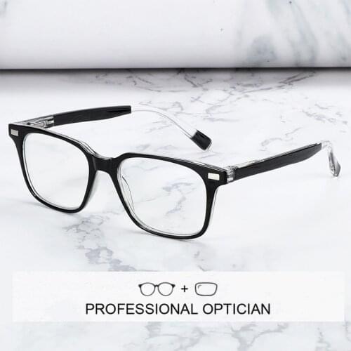ZENOTTIC Acetate Square Prescription Glasses Children Anti Blue Light Eyewear Retro Optical Myopia Progressive Eyeglasses Frame
