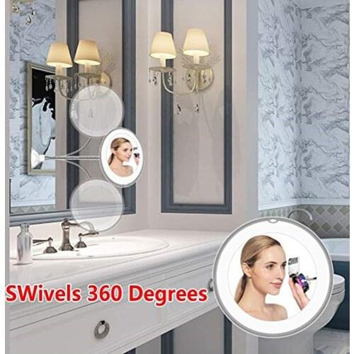 Makeup Mirror With 3 Luminosity LED Lights Make up Mirror 10X Magnifying Vanity Mirror Cosmetic Miroir Grossissant LED Dropship