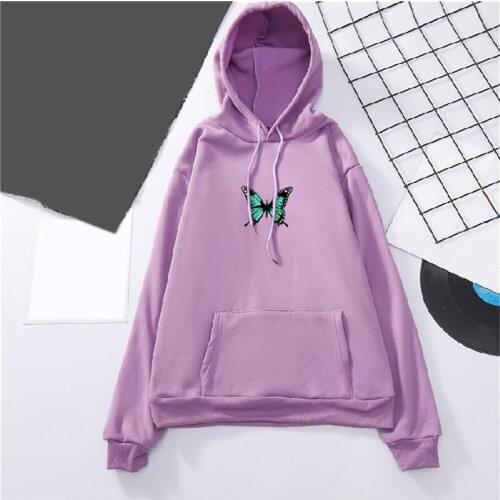 Winter Butterfly Print Women Hoodies Harajuku Sweatshirt For Women Aesthetic Art Oversized Hoodie Girls Clothes Streetwear
