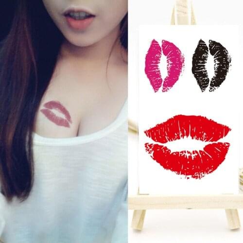 1Pc Sexy Lip Temporary Tattoo Stickers Women Party Body Face Art Fake Tatoo Decoration Levreshouges