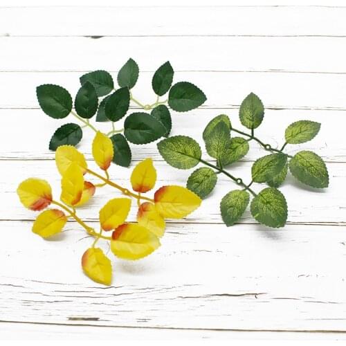 10 PCS Artificial plants fake roses leaf silk Leaves Flower arrangement accessories wedding vases for decoration flowers wreaths