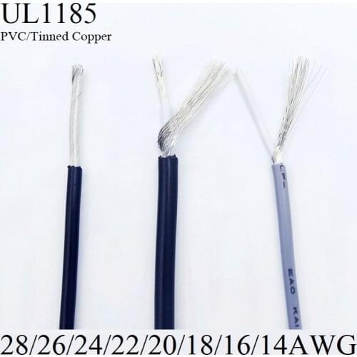 2M Shielded Wire Signal Cable 28 26 24 22 20 18 16 14 AWG Channel Audio Single Core 1C Electronic Copper Shielding Wire UL1185